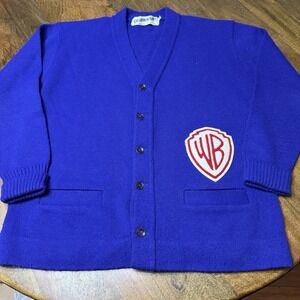 Vintage 90s Warner Brothers Store Employee Cardigan Sweater Sz. 44